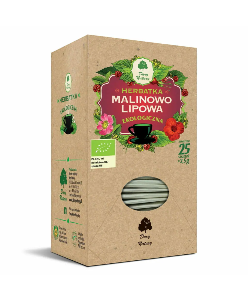 Dary Natury | Herbatka MALINOWO-LIPOWA Eko 25sasz.