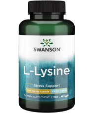 Swanson | L-LYSINE Stress support 500mg L-Lizyna 100 kaps.