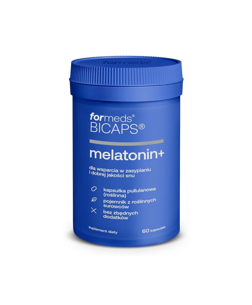 ForMeds | BICAPS® MELATONIN+ (melatonina + męczennica cielista + chmiel) 60 kaps.